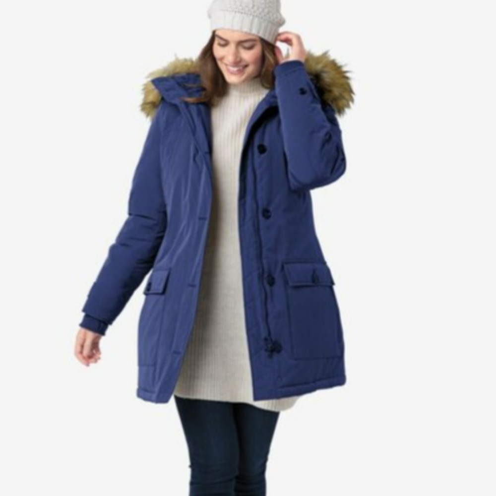 Woman Within Arctic Down Filled Hooded Parka Womens Size 4X 34 / 36 Plus Size